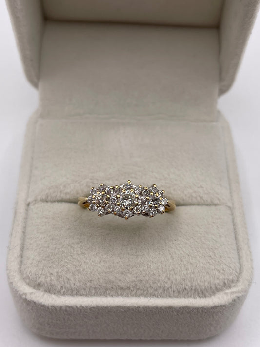 14ct gold diamond cluster ring