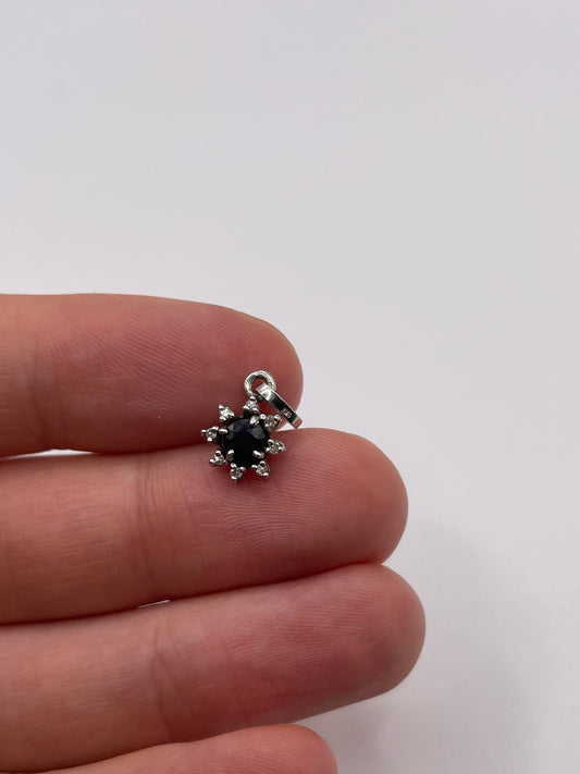 9ct white gold sapphire and diamond pendant