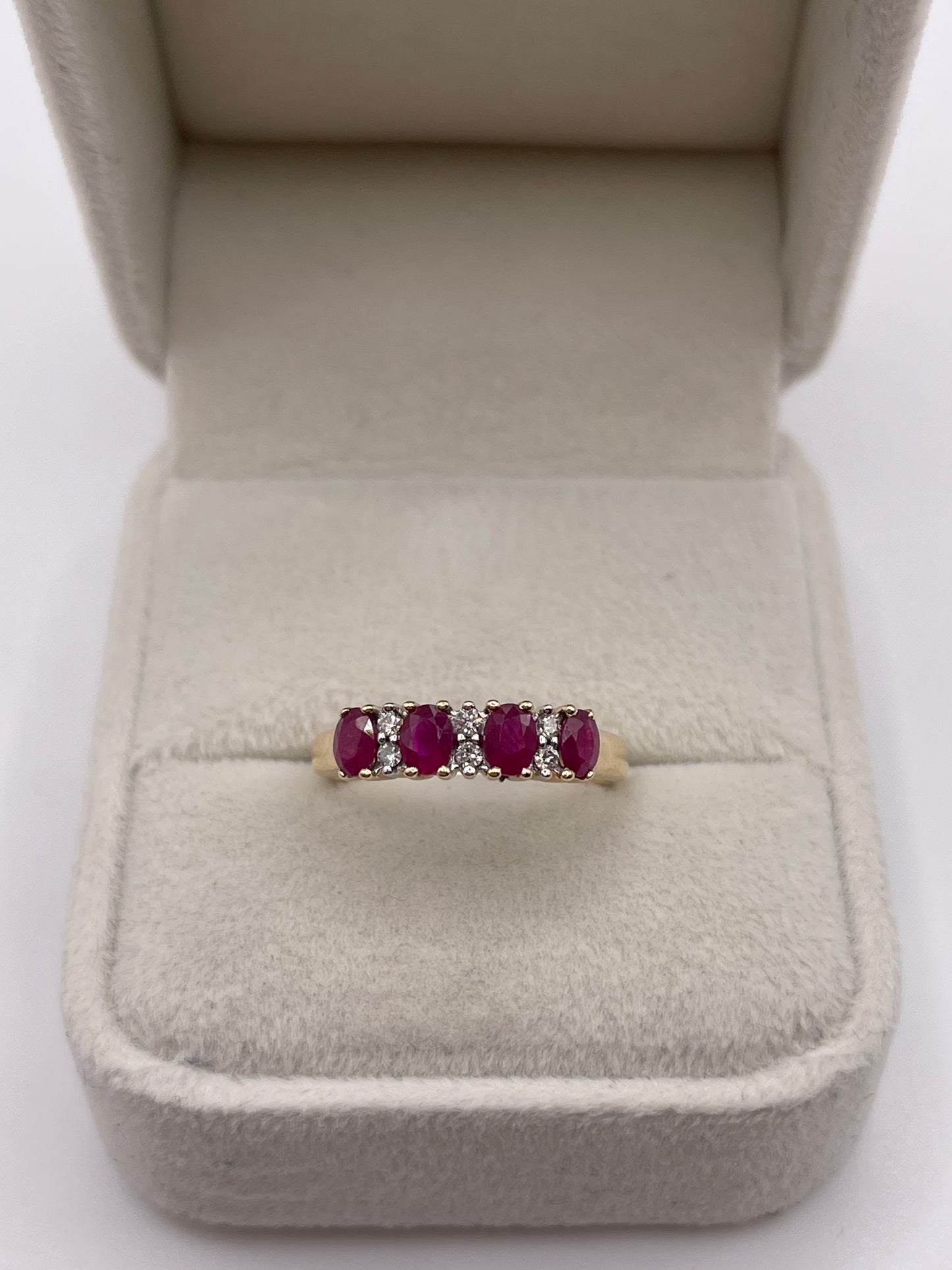 9ct gold ruby and diamond ring