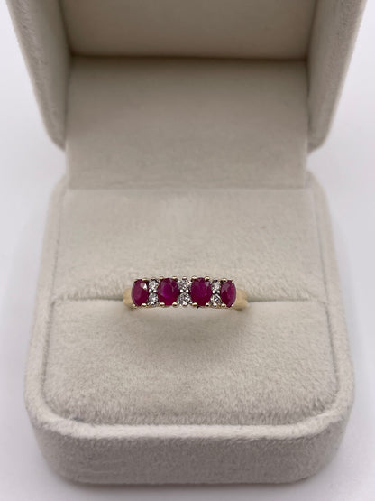 9ct gold ruby and diamond ring