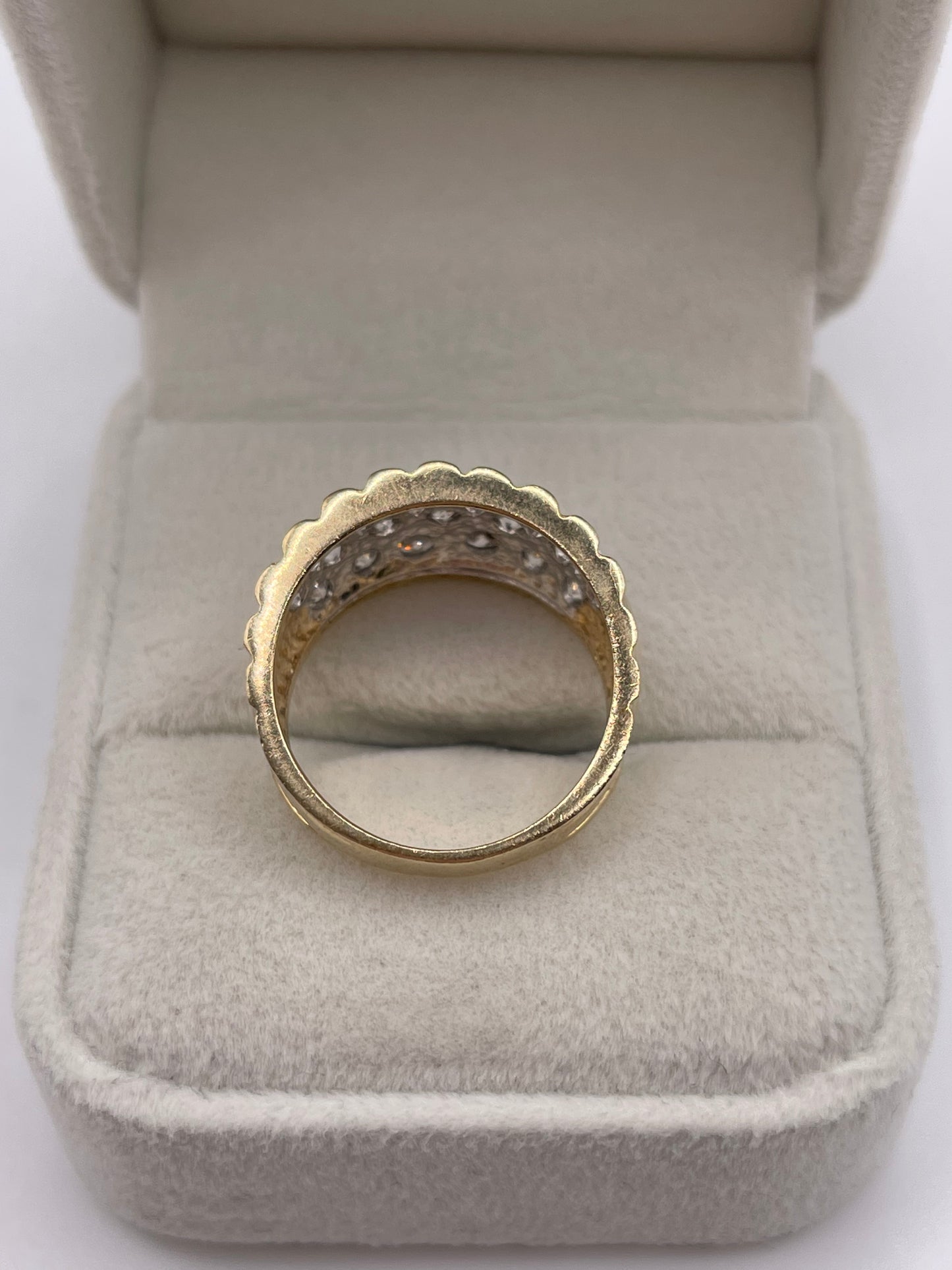 9ct gold cz dome ring
