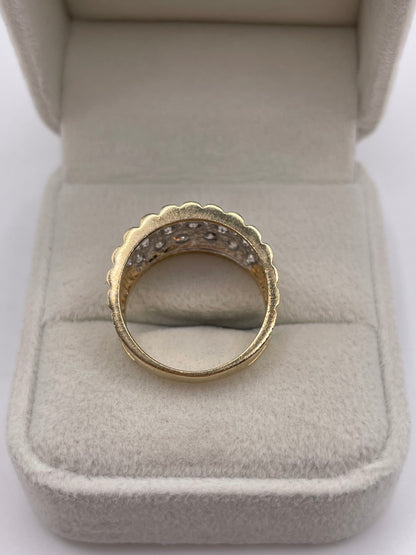 9ct gold cz dome ring