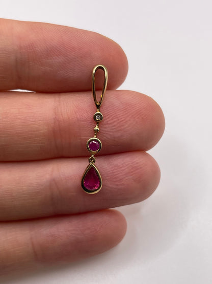 9ct gold ruby and pendant