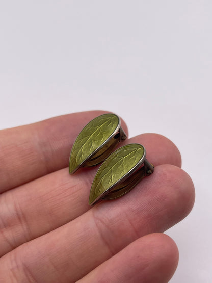 Silver enamel earrings