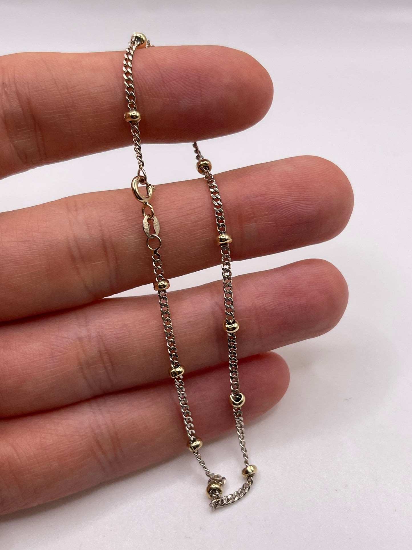 9ct two tone gold bracelet / anklet