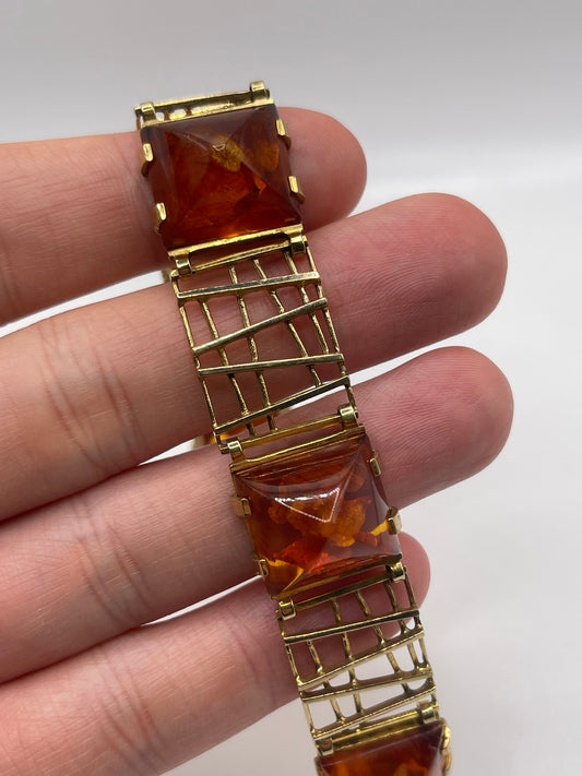 8ct gold amber bracelet