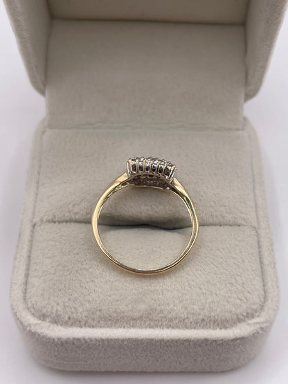 9ct gold diamond cluster ring