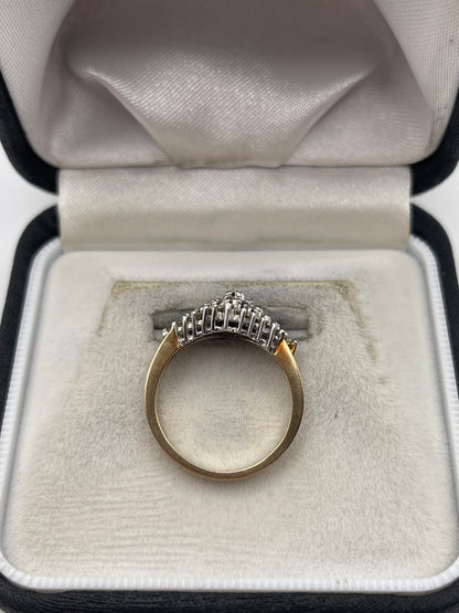 9ct gold sapphire and diamond ring
