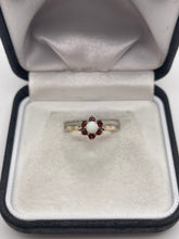 Load image into Gallery viewer, 9ct gold garnet and opal ring

