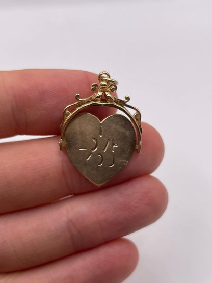 9ct gold I love you spinner pendant