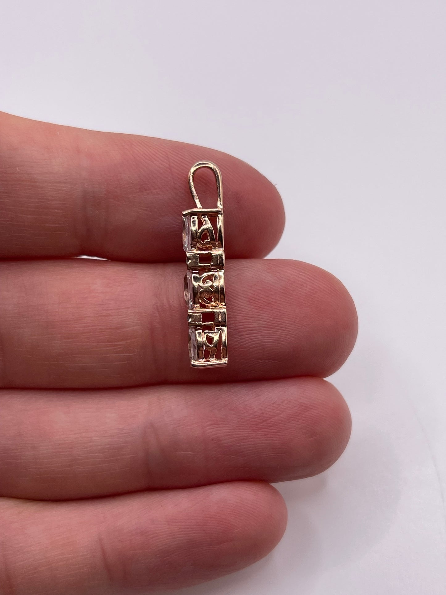 9ct rose gold topaz and diamond pendant