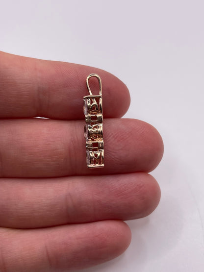 9ct rose gold topaz and diamond pendant