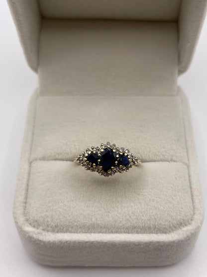 9ct gold sapphire and diamond ring