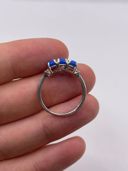 Silver gemstone ring