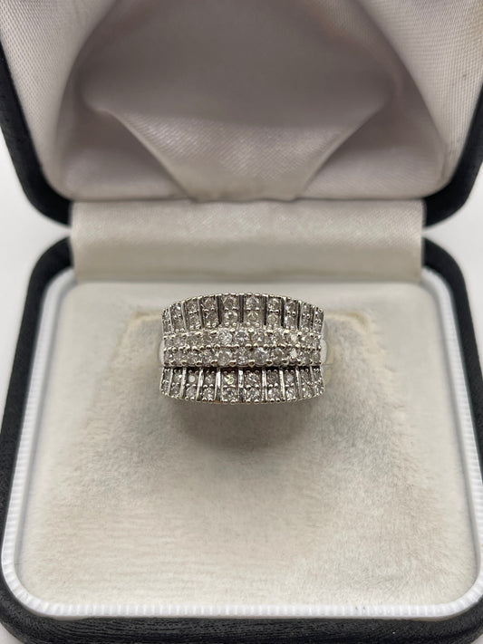 9ct white gold diamond cluster ring