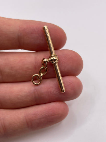 9ct rose gold t bar pendant