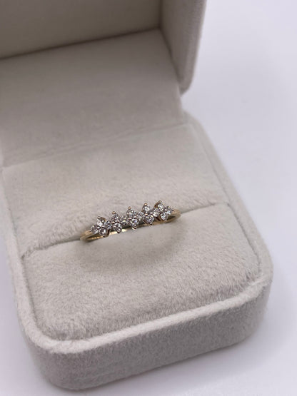 9ct gold diamond cluster ring