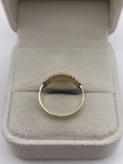 9ct gold pearl and diamond ring