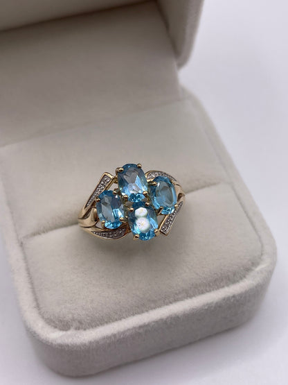 9ct gold topaz and diamond ring