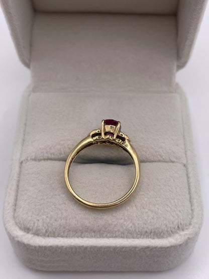 9ct gold ruby and diamond ring