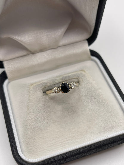 9ct gold sapphire and diamond ring