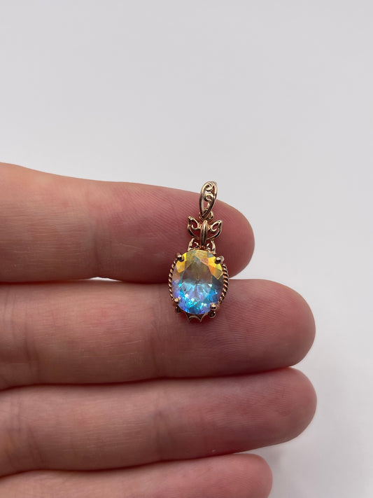 9ct rose gold topaz pendant