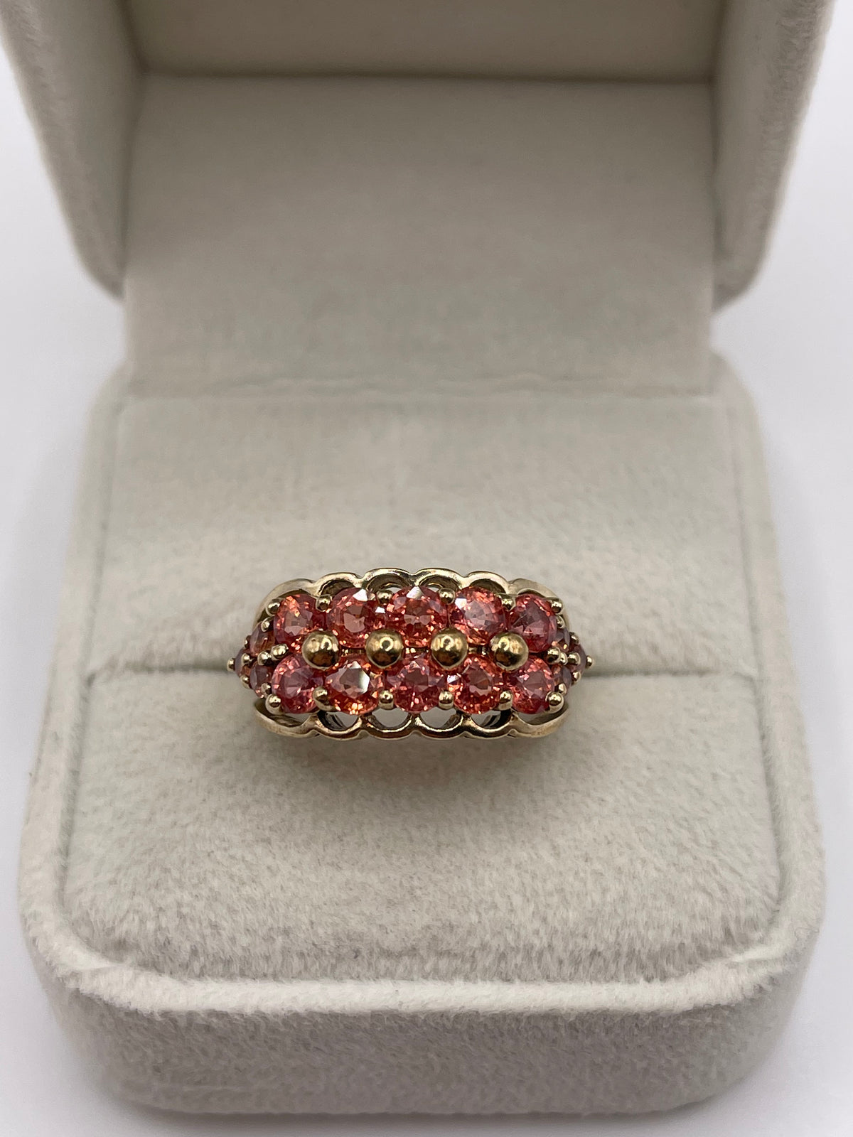 9ct gold sapphire cluster ring