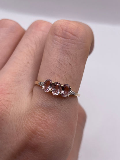 9ct gold morganite and zircon ring