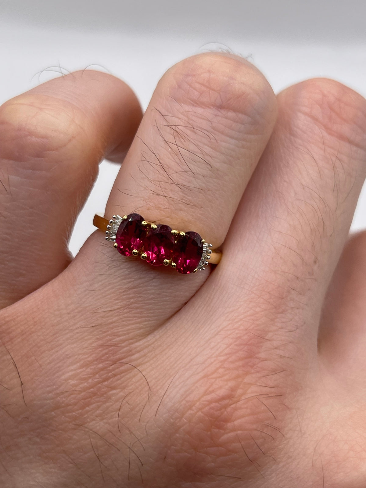 18ct gold tourmaline and diamond ring