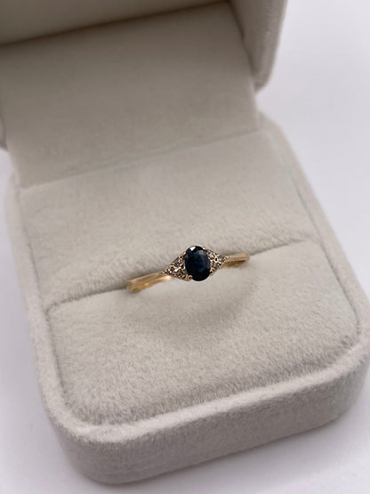 9ct gold sapphire and diamond ring