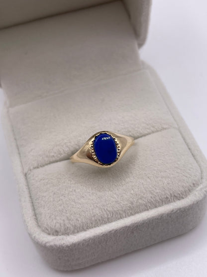 9ct gold lapis lazuli signet ring