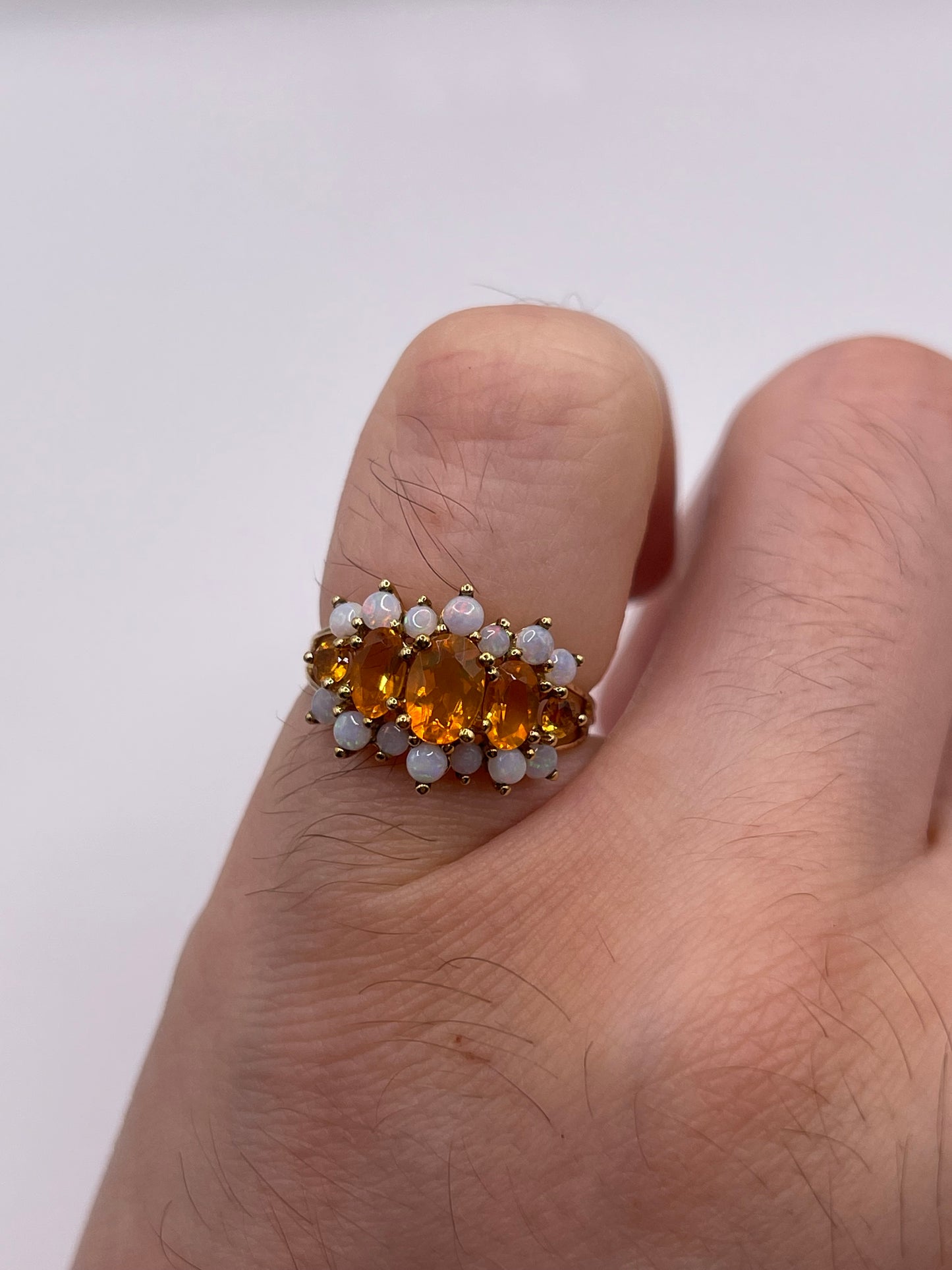 9ct gold opal cluster ring