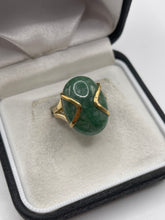 Load image into Gallery viewer, 9ct gold jade ring
