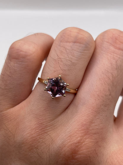 9ct gold ametrine and diamond ring