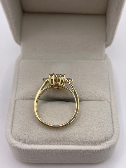 9ct gold aquamarine cluster ring