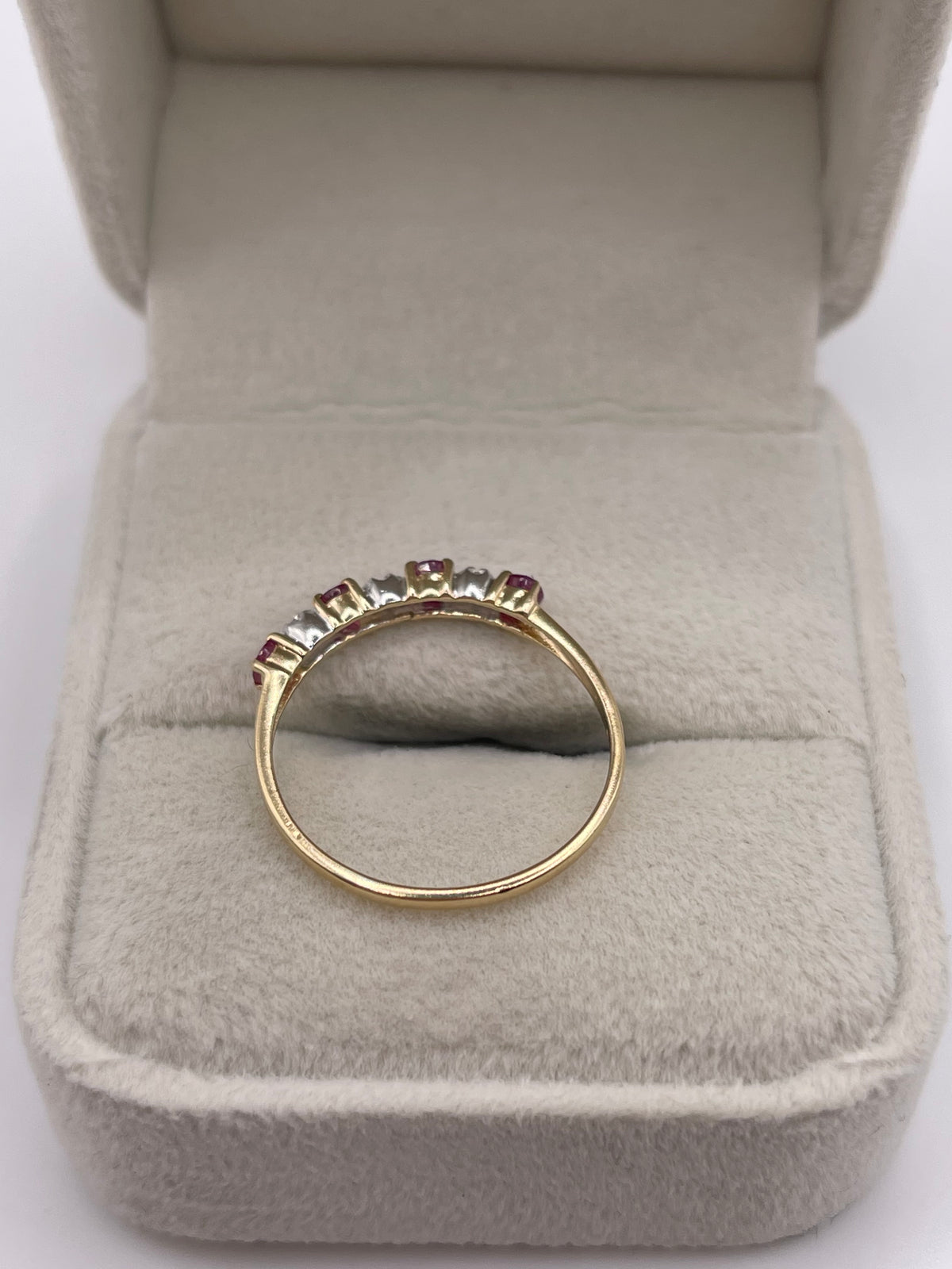 9ct gold ruby and diamond ring