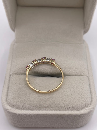9ct gold ruby and diamond ring