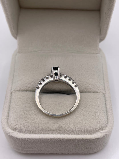 9ct white gold sapphire and diamond ring