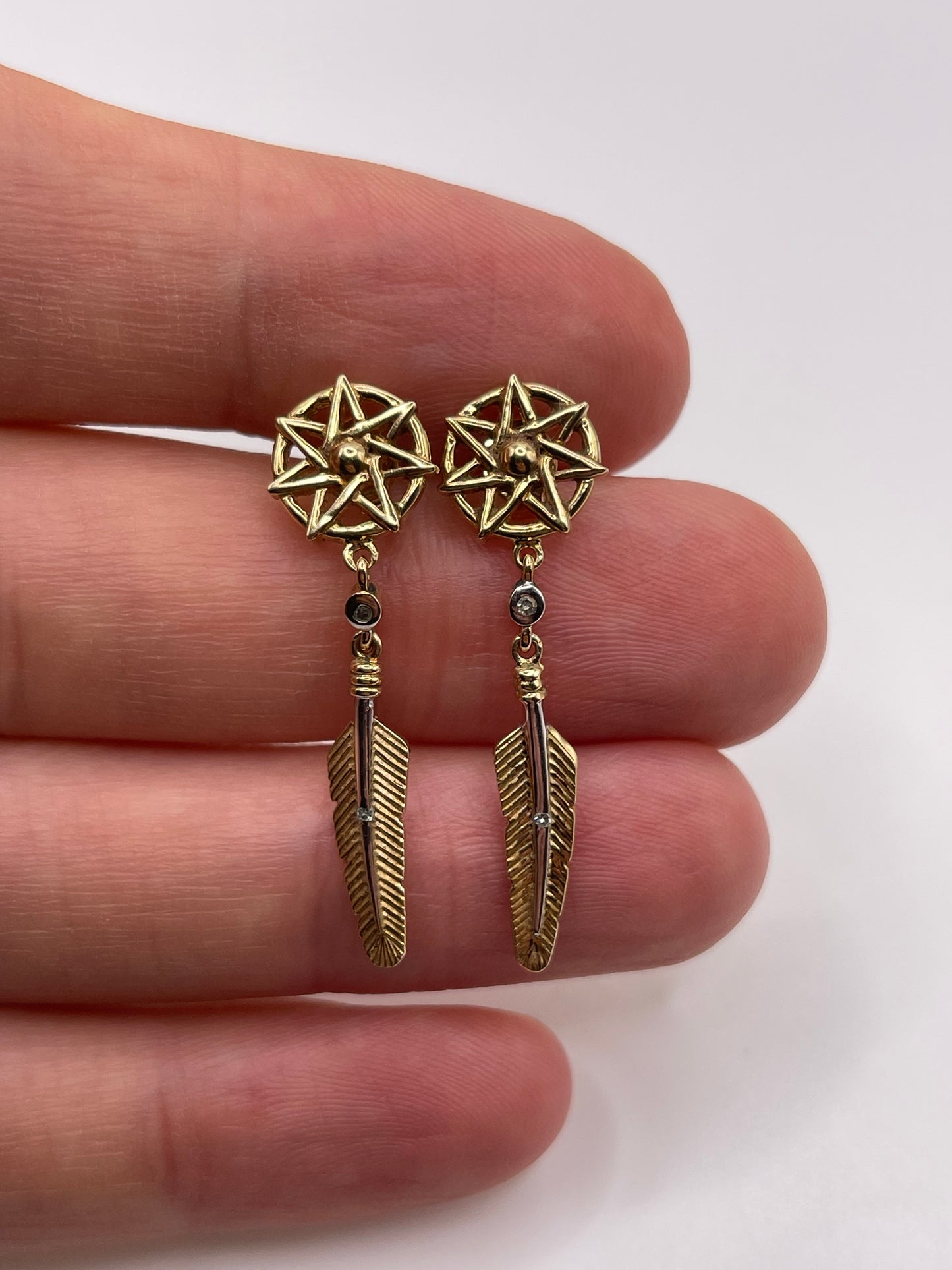 9ct gold diamond earrings