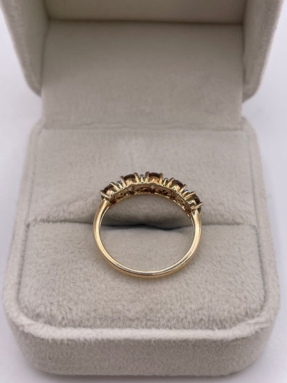 9ct gold andesine and zircon ring