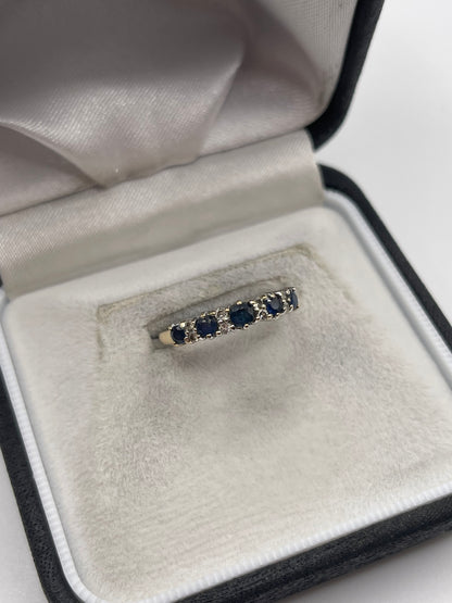 9ct gold sapphire and diamond ring