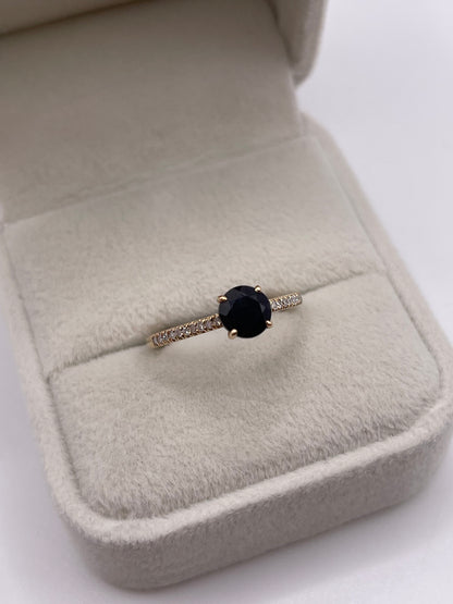 9ct gold sapphire and diamond ring