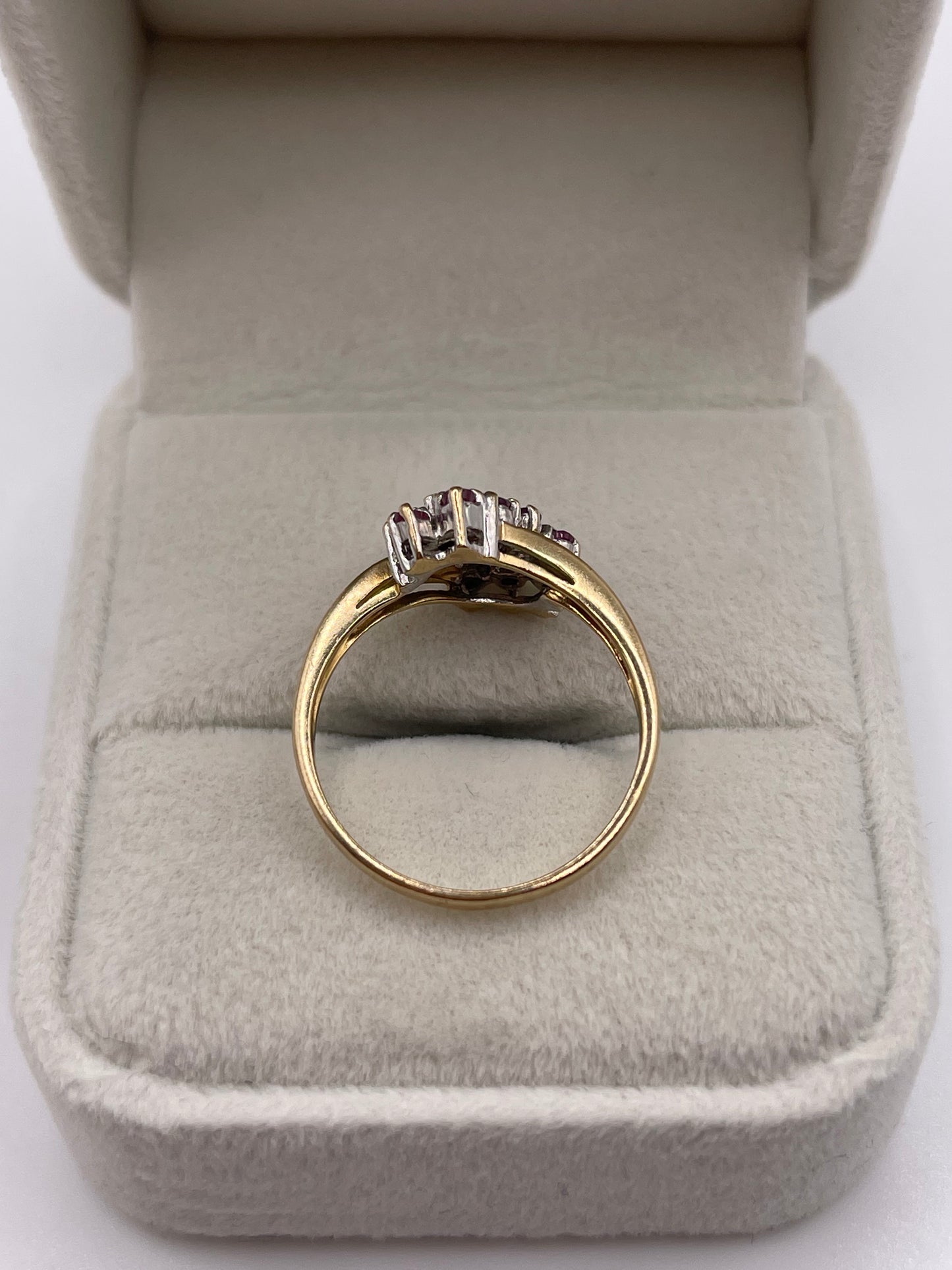 9ct gold ruby and diamond ring