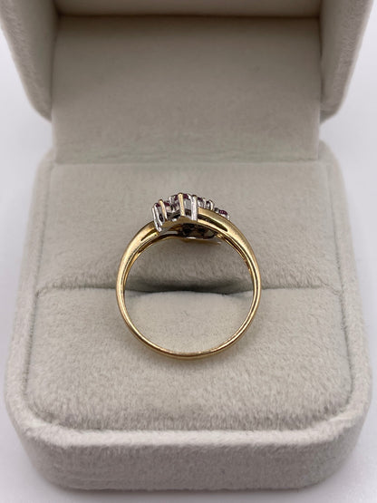 9ct gold ruby and diamond ring