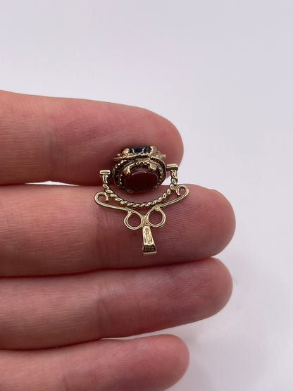 9ct gold gemstone spinning fob pendant