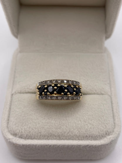 9ct gold sapphire and diamond ring