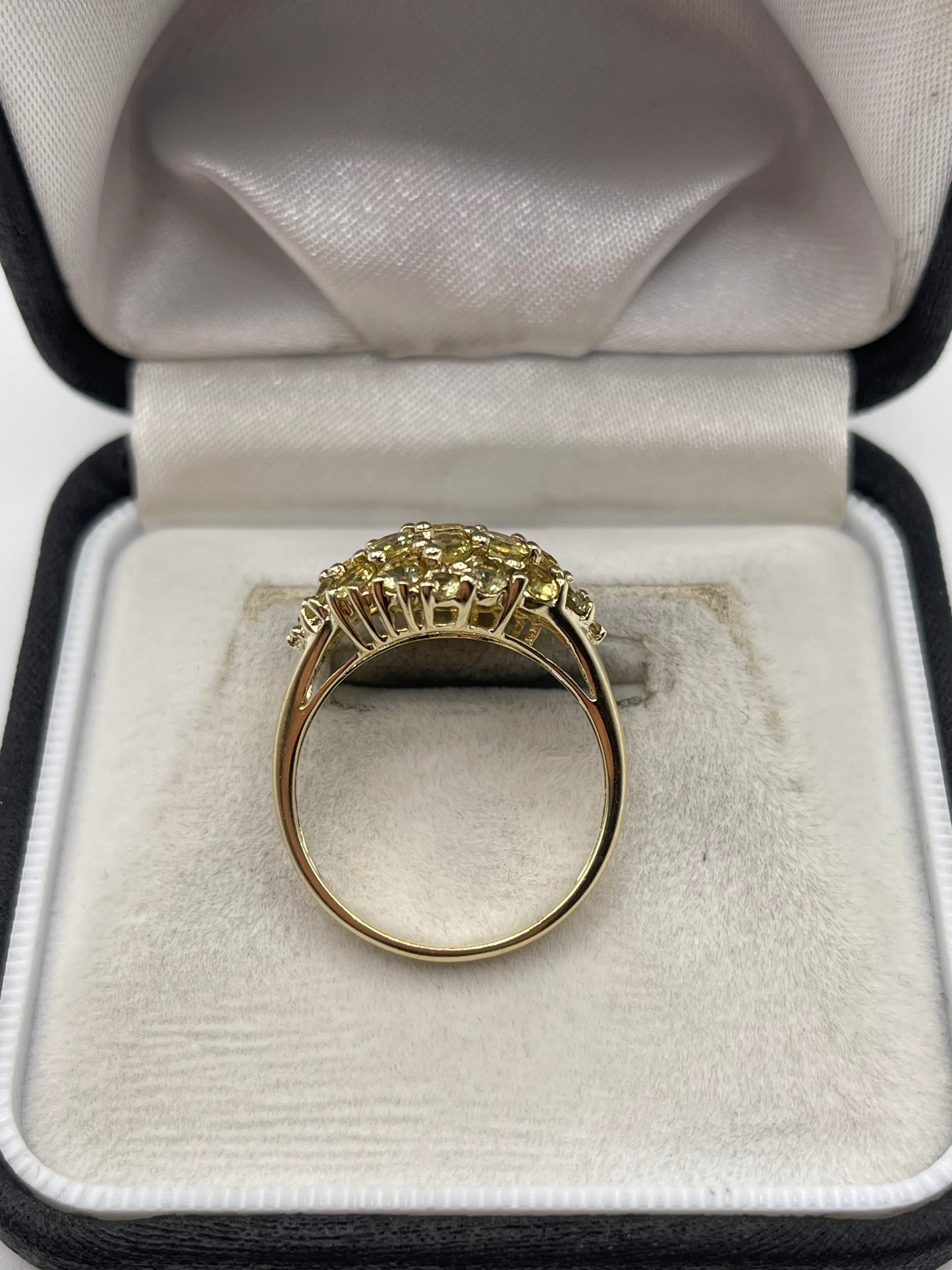 9ct gold quartz cluster ring