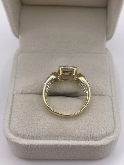9ct gold diamond cluster ring