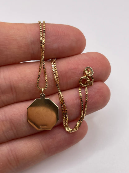 9ct gold st Christopher necklace