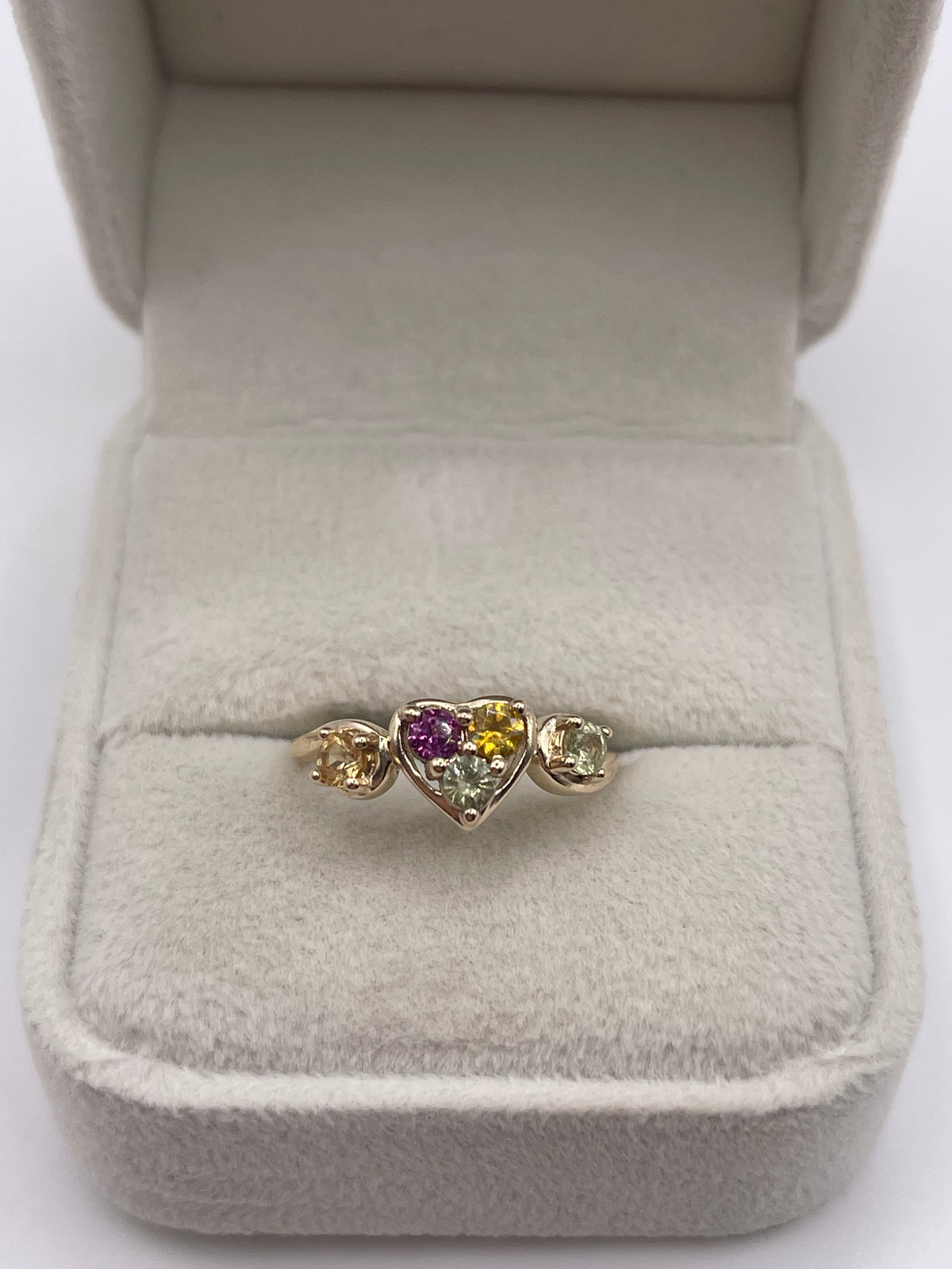 9ct gold multi gemstone cluster ring